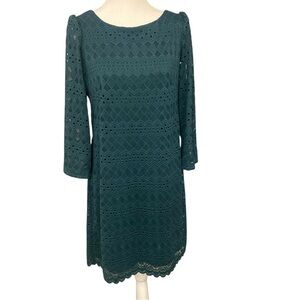 Jessica Howard Dress‎ Hunter Green Lace Sheath Cocktail Holiday Wedding
